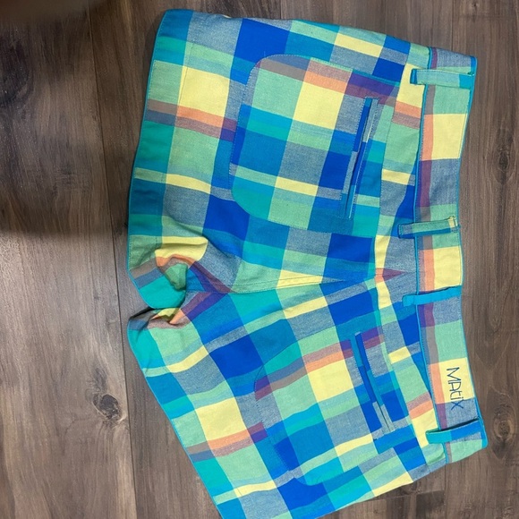 💗 Y2K Plaid Women's Shorts in Blue and Yellow - Picture 4 of 5